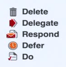 Delete Delegate Respond Defer Do