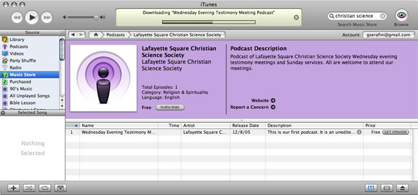 #1 podcast for Christian Science in iTunes