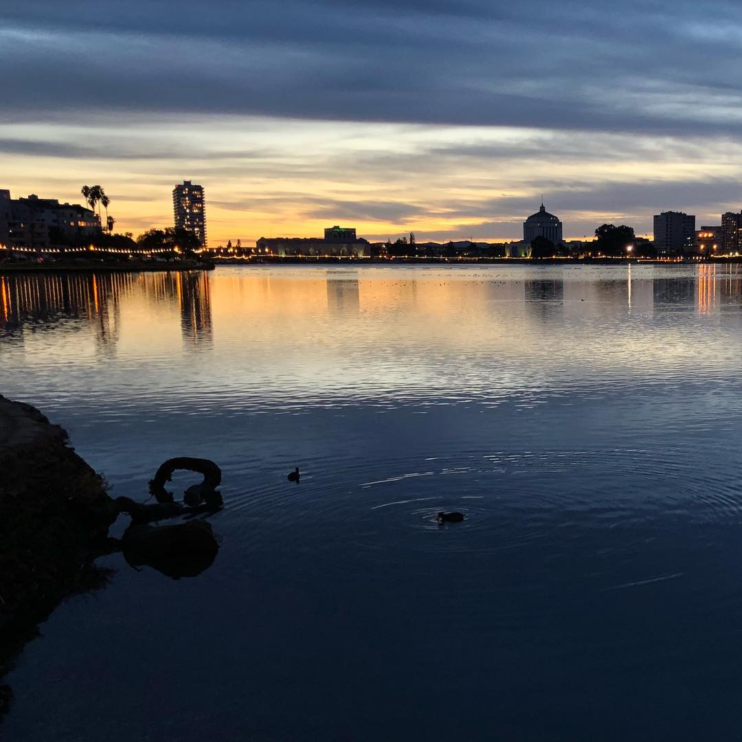 Beautiful night for a walk around the lake