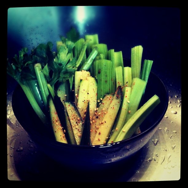Celery cucumber veggie sashimi