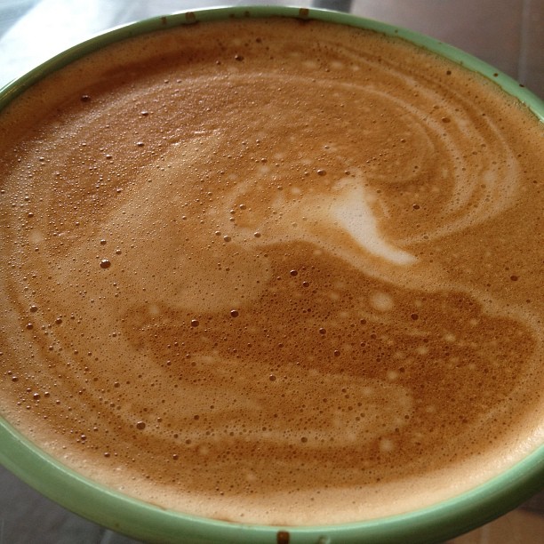 Delicious latte - they use fancy Strauss milk that comes in glass bottles