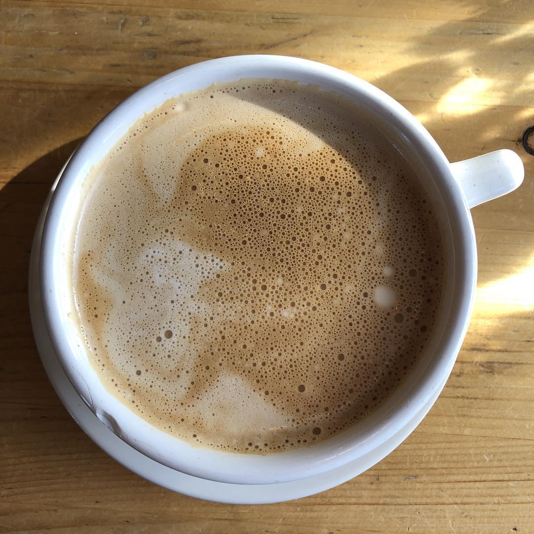 Dirty chai on a snowy day in the mountains