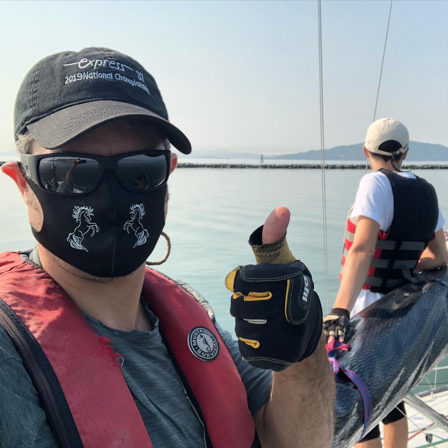 First social bubble crewed race on Stewball Express 37 in more than 6 months. Remembering how to rig the lines. Ripping flood and light breeze might be a floater but feels great to be back out.