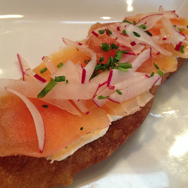 House cured salmon bruschetta
