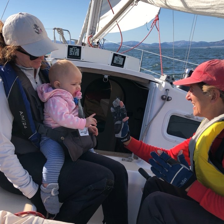 Isabella and Grammalisa playing patty cake on the boat. Pretty adorns :)
