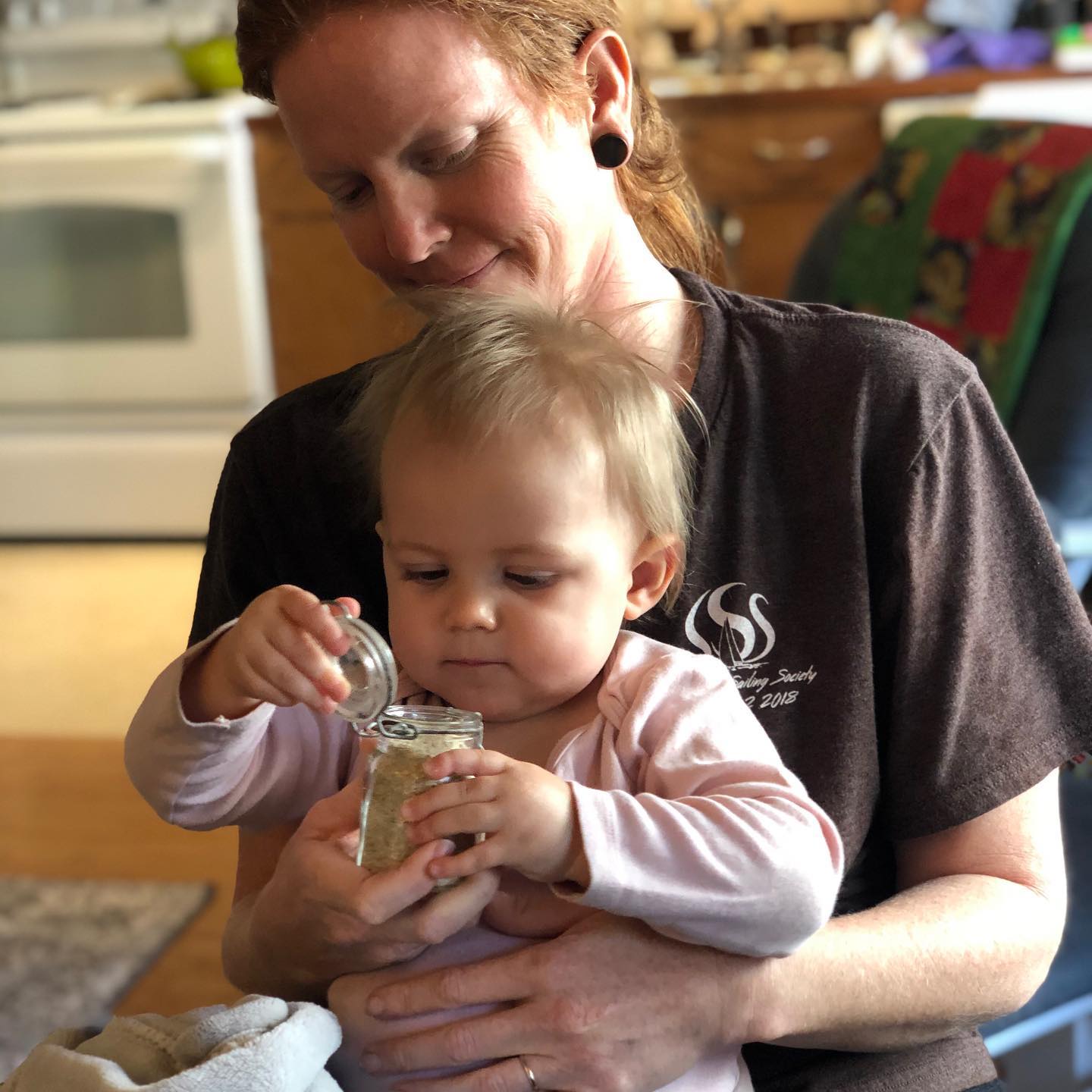 Isabella playing with some sand we brought back from our honeymoon in Mexico. ️
