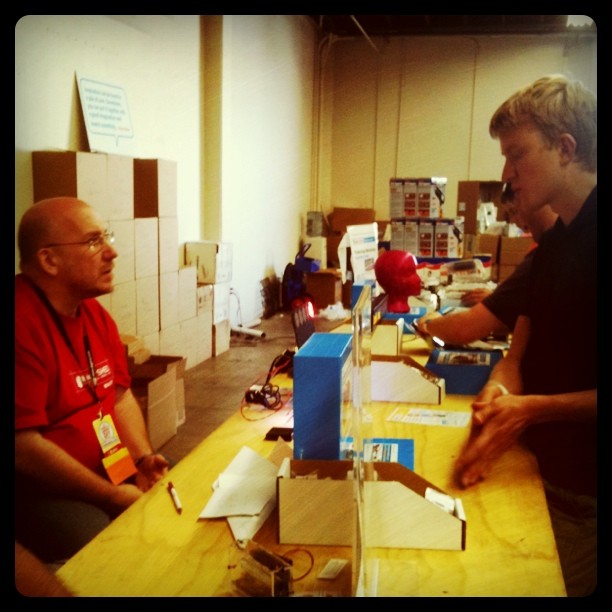 Julian getting electronics advice for his project