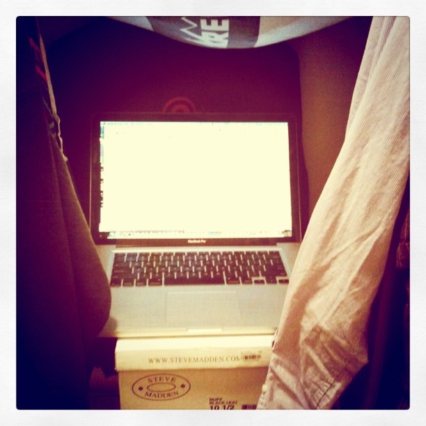 Makeshift closet recording studio