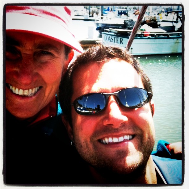 Mom & me on a boat