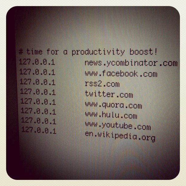 My current /etc/hosts file productivity booster