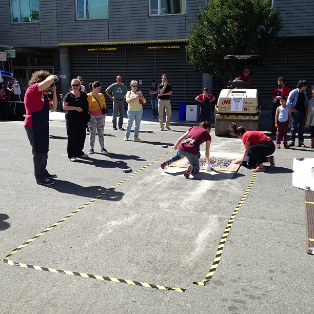 Prepping to make a print using a steam roller