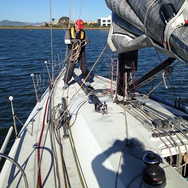 Prepping to race Bodacious+ down to Half Moon Bay