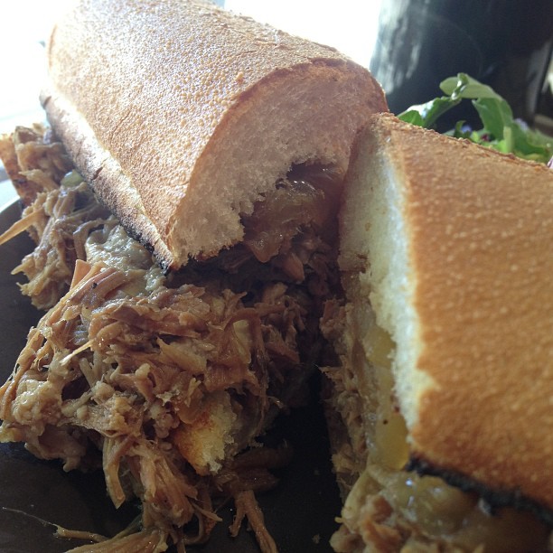 Quite tasty adobo pork sandwich here