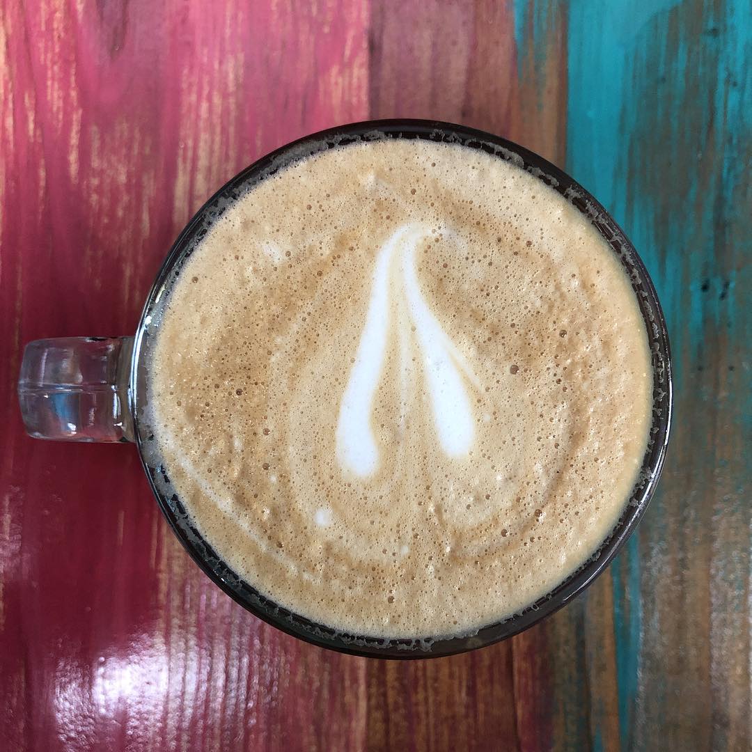 Rainy day latte at the updated Spasso