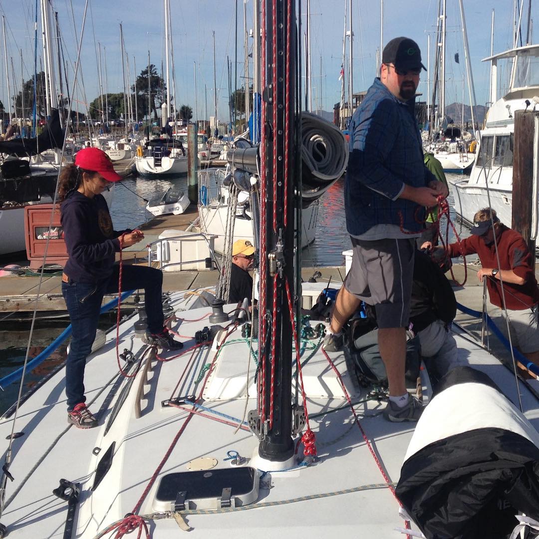 Rigging Stewball for day 1 of Express 37 Nationals