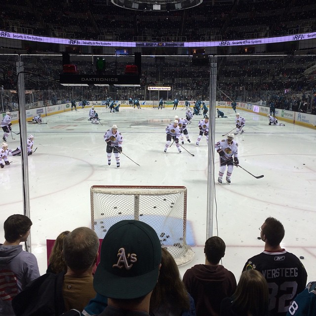 Sharks vs Blackhawks warmup. Go Sharks obviously :)