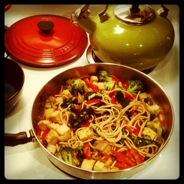 Soba noodle tofu veggie stir fry nom nom