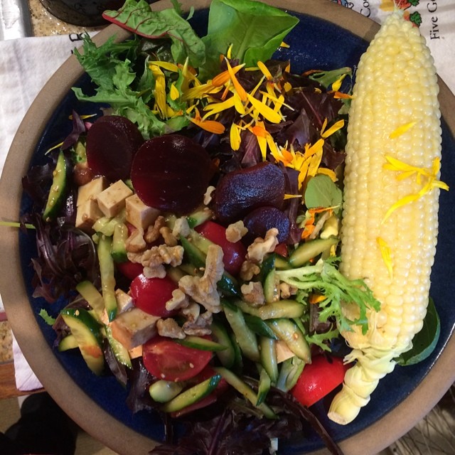 Summer farmers market salad dinner