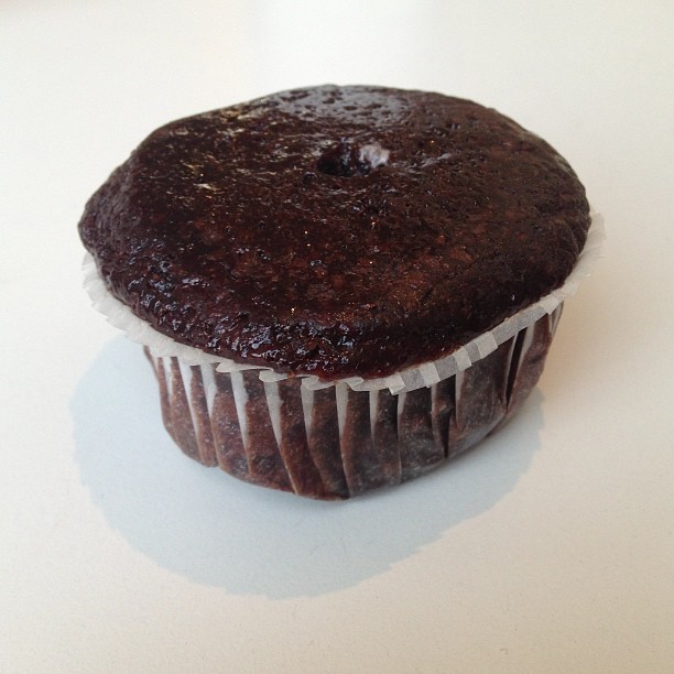 That, my friends, is a penguino stuffed vegan chocolate cupcake.
