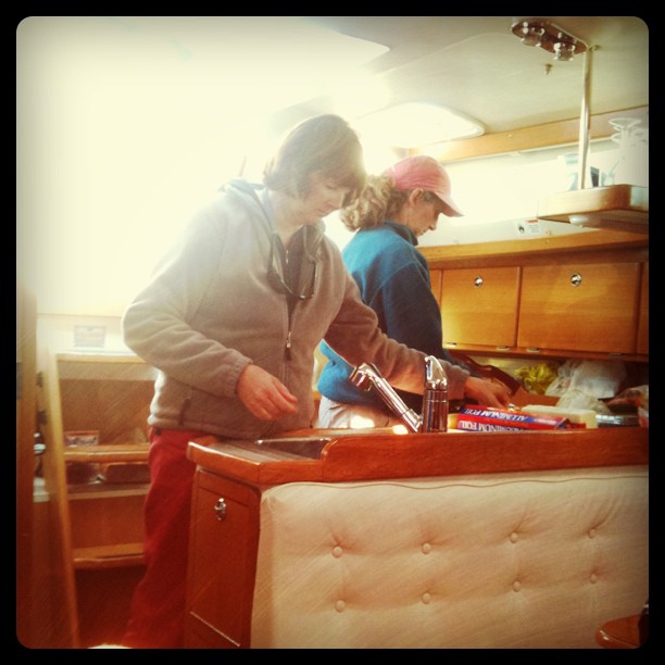 The ladies prepping dinner