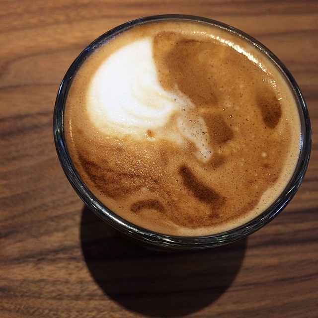 Very lovely roasty strong cortado / Gibraltar here