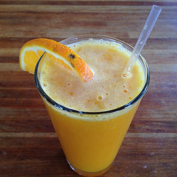 Why yes, that is fresh squeezed orange juice :)